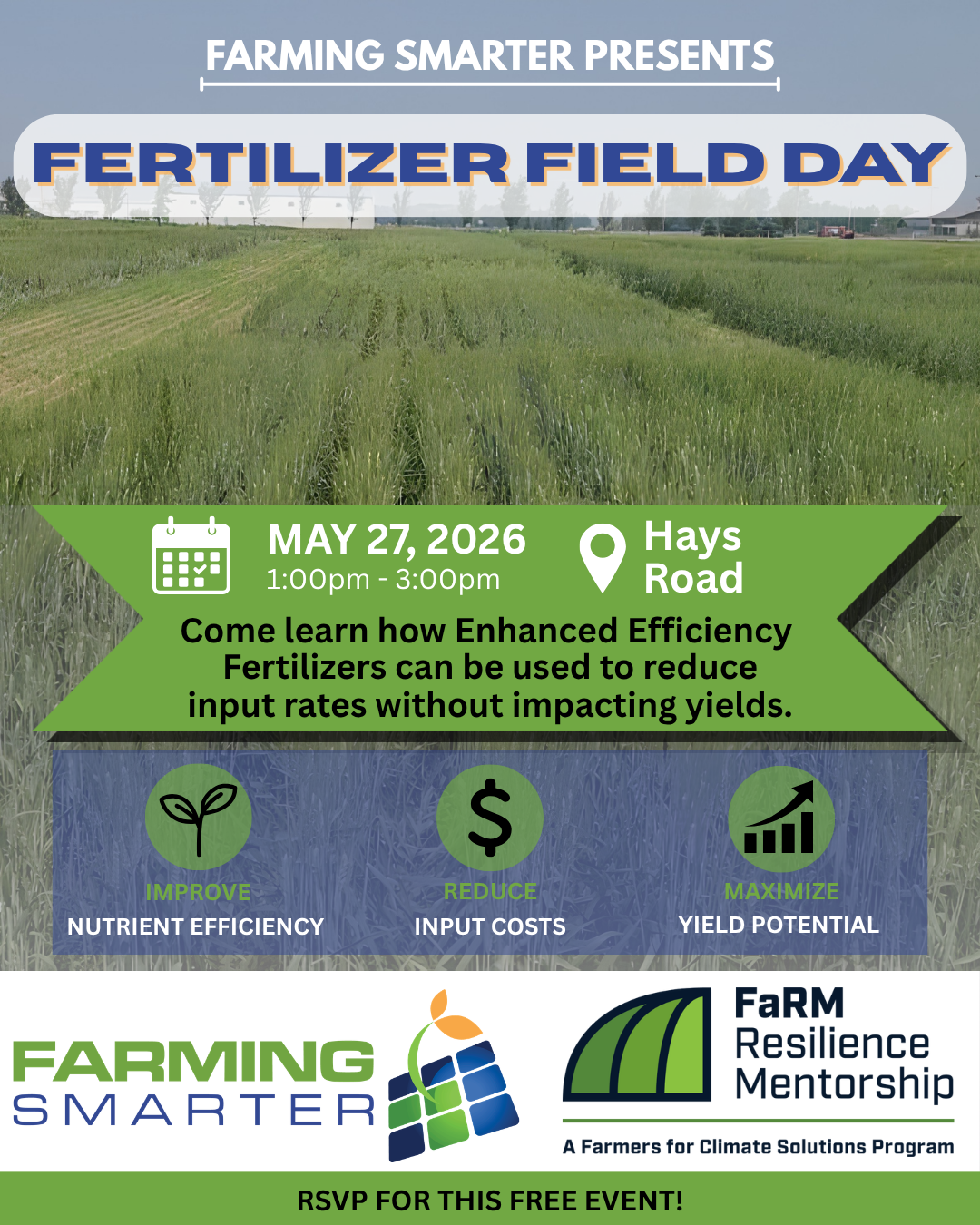 Farming Smarter's Fertilizer Field Day on May 27 shares how Enhanced Efficiency Fertilizers improve winter wheat production.